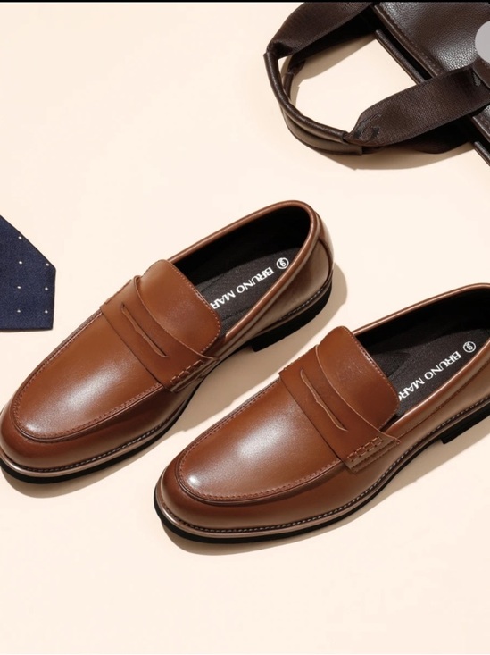 Bruno Marc Other - Bruno Marc Men's Brown Leather Penny Loafers - Slip-On Dress Shoes
